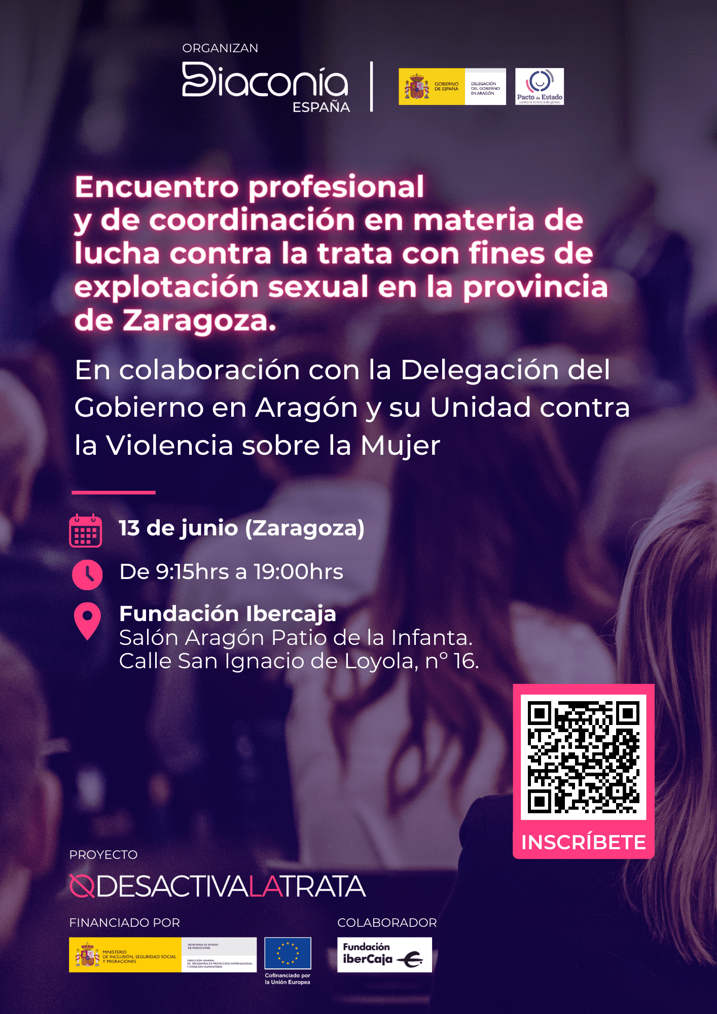 Cartel Encuentros profesionales de coordinación en materia de trata Zaragoza