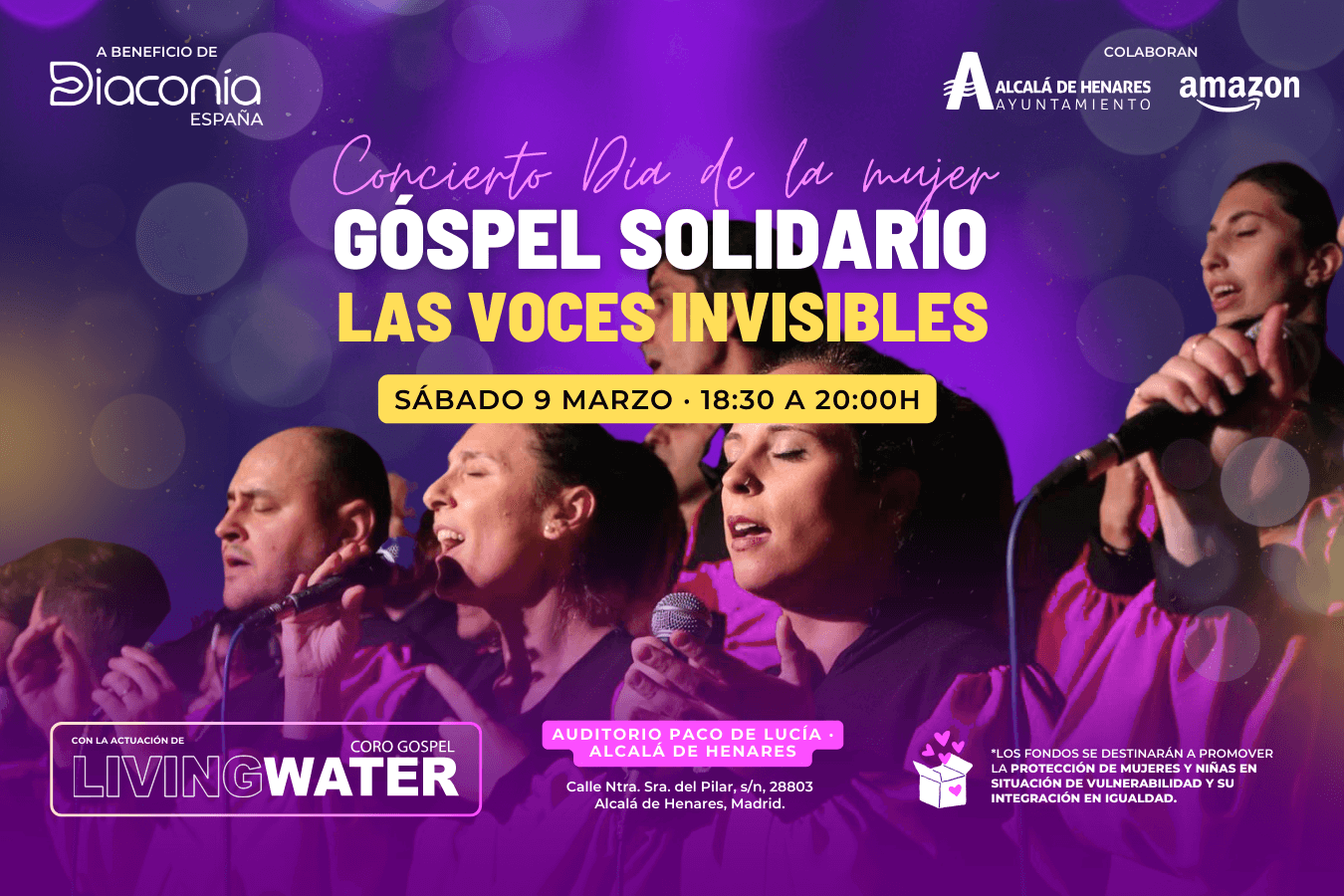 Cartel Concierto Gospel Solidario Las Voces Invisibles horizontal